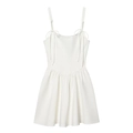 Mini abito a corsetto bianco con fiocchi sulle spalle e bustino strutturato - XS / Bianco