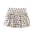 Jupe plissée à pois crème et noir style ballon, taille haute tendance pour femme moderne - XS / Imprimé