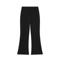 Detailansicht der schwarzen Schlaghose mit hoher Taille und elegantem, schmalem Schnitt - XS / Schwarze Hose
