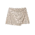 Detail of sequin pattern and wave texture on apricot wrap mini skirt for women - Khaki