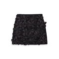 Modisches schwarzes Minikleid mit 3D-Blumen-Texturen und dichtem Strickstoff - S / Schwarz