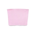 Détail du haut bandeau en maille côtelée rose avec une texture élastique - Rose