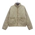 Damen Steppjacke in Salbeigrün mit Stehkragen und silbernem Reißverschluss für Winter - XS / Armeegrün