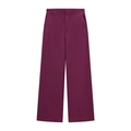 Elegante dieppaarse pantalon met hoge taille en wijde pijpen van gladde kostuumstof - S / Pants