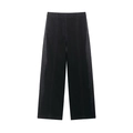 Détail du pantalon noir à taille haute avec de longues franges grises sur les côtés latéraux - XS / Noir