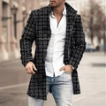 Detail of classic black and white houndstooth wool coat with premium textured fabric - A10 Print