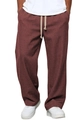 Pantaloni casual rosso scuro da uomo con coulisse elastica in vita e gamba dritta traspirante - M / Borgogna