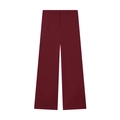 Deep burgundy high-waisted wide-leg trousers with smooth texture and straight tailoring - XS / Bottoms / Burgundy