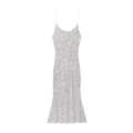 Robe caraco chic à paillettes argentées, coupe ajustée avec ourlet queue de poisson - S / Argent