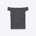 Slim fit dark grey ribbed knit tube top featuring a minimal off-the-shoulder neckline - S / Dark Gray