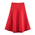 Elegante rode A-lijn rok met hoge taille en verticale naad details op witte basis - XS / Rode Jurk