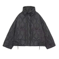 Giacca trapuntata nera da donna con collo alto e tasche dotate di coulisse - XS / Nero