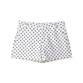 Damen-Shorts in Weiß mit schwarzen Punkten, Gürtelschlaufen und minimalistischem Retro-Design - XS / Weiß
