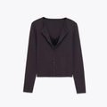 Ensemble cardigan en tricot pour femme avec débardeur en dentelle gris foncé - S / Gris