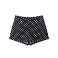 Vintage Damen Shorts mit schwarzen Punkten, A-Linien-Schnitt und flachem Sommer-Design - XS / Schwarz