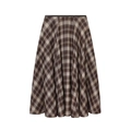 Gonna svasata vintage a quadri marroni con vita alta elastica e stile retrò chic - XS / Scozzese marrone