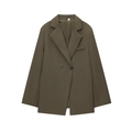 Modieuze olijfgroene blazer met dubbele rij knopen en een getailleerd ontwerp - S / Legergroen