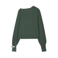 Top in maglia verde scuro con scollo asimmetrico e polsini con fibbia in metallo argento - S / Verde Militare
