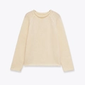 Jersey de punto grueso para mujer en blanco crema con cuello redondo y mangas largas - S / Blanco Roto