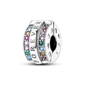 S925 sterling silver firefly charm with colorful zircons and Forever engraving - Ktc506