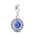 925 sterling silver evil eye charm with blue gemstones and sparkling zircon stones - Ktc681