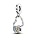 Luminous firefly charm in 925 sterling silver with colorful heart crystals and S925 engraving - Ktc478