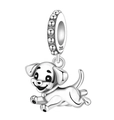 Luminous firefly charm in 925 sterling silver featuring a playful dalmatian dog design - Otc1046