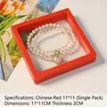 Red PE film jewelry box 11x11cm for anti-oxidation ring and necklace display - 9*9cm / Red