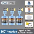 Set of 3 blue swivel kitchen faucet filters with medical stone and 360-degree rotation - Rotating Style / Filter + Filter + Filter / Blue