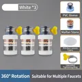 3-pack white kitchen faucet filters with maifan stone and 360-degree rotation function - Standard Type / Filter + Filter + Filter / White