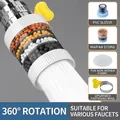 Rotating white kitchen faucet filter with maifan stone and yellow handle detail - Standard Type / Filter / White
