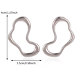 Irregular wavy stainless steel earrings featuring dimensions of 4 cm height and 2.5 cm width - Silver Wavy Irregular Hollow Dangle Earrings (P4216595)