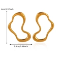 Detailed dimensions of irregular gold wavy earrings with 4cm height and 2.5cm width measurements - Irregular Wave Fluid Frame Earrings (G4216595)