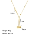 Collana in acciaio al titanio con anelli numeri romani, nappe zircone bianco e sfere d'oro - Nappina Romana in Zircone Bianco (XKN1086) / Oro