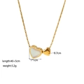 Detail view of double heart necklace with shell inlay showing dimensions 40+5cm and 5.2g weight - Shell Heart (XKN6226)