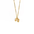Gold cherry pendant necklace with flat snake chain minimalist stainless steel jewelry - Cherry (XKN6221)