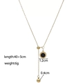 Macro detail of titanium steel necklace showing roman numerals and pendant dimensions - Roman Tassel (XKN6211)