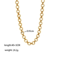 Minimalist gold titanium steel chain necklace with 0.95cm links and 40+5cm length - Large Handmade Chain (XKN0242)