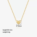 Polished 18K gold plated heart pendant necklace with dimensions 9x10mm for women - 3D Heart (XKN0418)