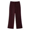Detail van de bordeauxrode pantalon met hoge taille, wijde pijpen en elegante pasvorm - XS / Rood Kostuum Broek