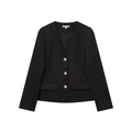 Chaqueta blazer negra oversize para mujer con hombreras y botones dorados chic - XS / Negro