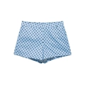 Women's light blue polka dot shorts with waist belt loops and cotton woven fabric finish - XS / Blue Shorts