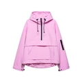 Women's light pink hooded anorak jacket with front kangaroo pocket and sleeve zip - S / Rose Pink