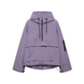 Women's light purple hooded anorak jacket with kangaroo pocket and drawstring details - S / Purple