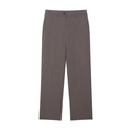 Dunkelgraue Damen-Stoffhose mit geradem Bein, hohem Bund und Knopfverschluss - XS / Braune Hose
