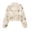 Kort bomberjack voor dames met tie-dye camouflageprint en geribde boorden - XS / Abrikoos Jas