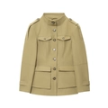 Veste saharienne kaki tendance avec col montant et grandes poches à rabat pour femme - S / Kaki
