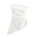 Elegante top a fascia in raso bianco con orlo asimmetrico e design minimalista - S / Bianco