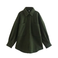 Forest green wool shirt jacket with large pockets and buttoned cuffs in size S - XS / Dark Green