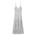 Abito estivo bianco a pois con spalline sottili e scollo a V in tessuto leggero e fluido - XS / Bianco